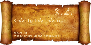 Krály Lóránt névjegykártya